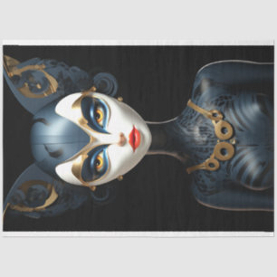 Syhinx Black Gold Cat Art Deco Decoupage Tissue Paper