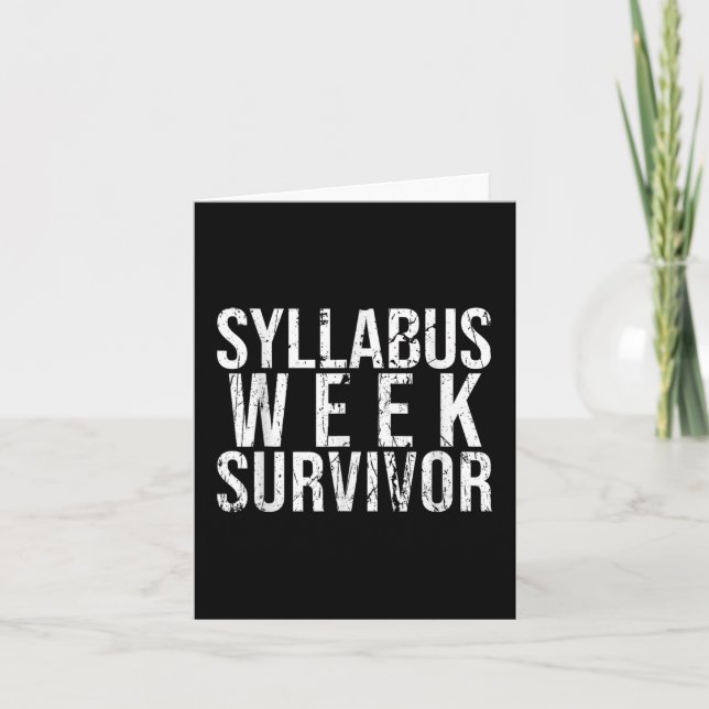 Syllabus Week Survivor College Freshman Fall Semes Card (Front)