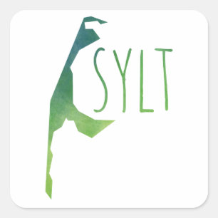 Sylt Map Square Sticker