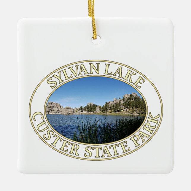 Sylvan Lake, Custer State Park, Black Hills, SD Ceramic Ornament (Front)