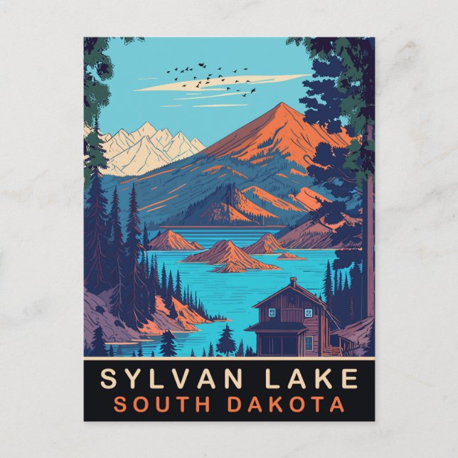 Sylvan Lake, South Dakota, Vintage Travel Postcard (Front)