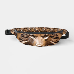 Sylvan Sentinel: The Majestic Wood Wolf Print Bum Bags