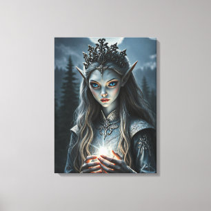 Sylvarae Nightwhisper Enchanted Elf Sorceress Canvas Print