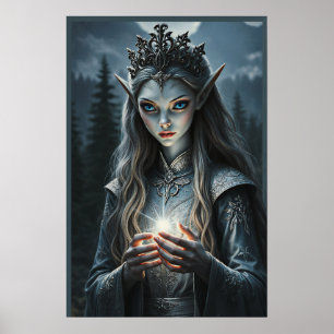 Sylvarae Nightwhisper Mystic Elf Fantasy Art Print