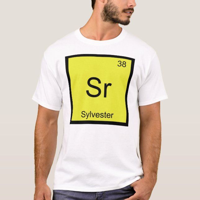 Sylvester Name Chemistry Element Periodic Table T-Shirt (Front)