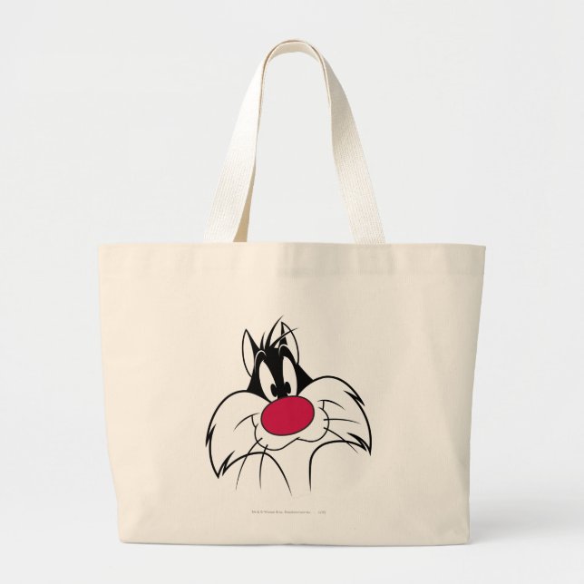 SYLVESTER™ Red Nose Face Large Tote Bag (Front)