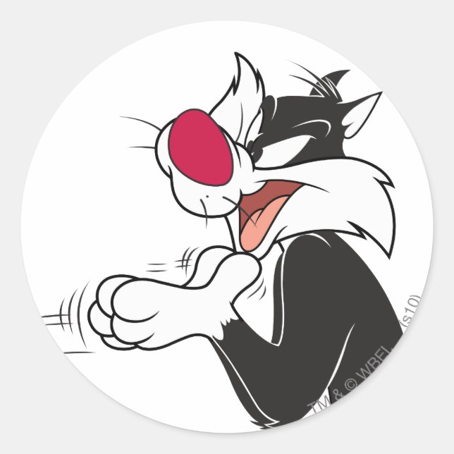 SYLVESTER™ Rubbing Paws Classic Round Sticker (Front)