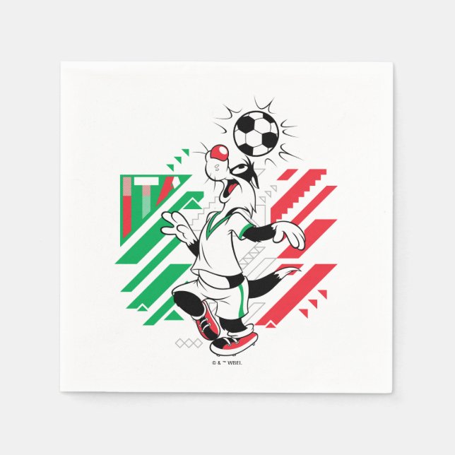 SYLVESTER™ Team Italy Soccer Graphic Napkin (Front)