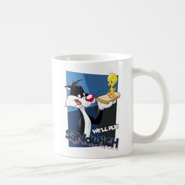 SYLVESTER™ & TWEETY™ "We'll Play Sandwich" Coffee Mug (Right)