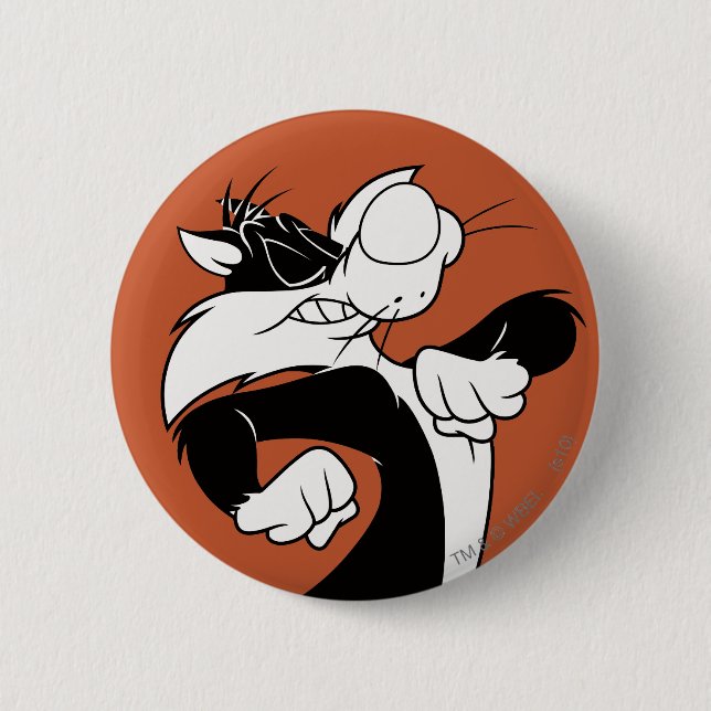 SYLVESTER™ Walking 6 Cm Round Badge (Front)