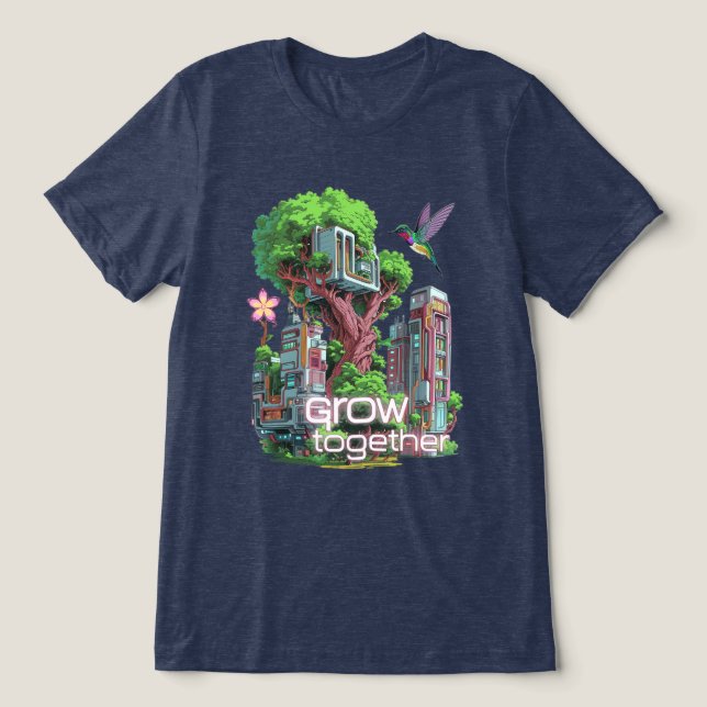 Symbiotic City Tri-Blend Shirt (Design Front)
