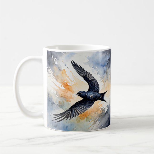 Symbiotic Sky Dancer: Graceful Swift BIrd  Coffee Mug (Left)