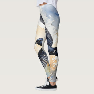 Symbiotic Sky Dancer: Graceful Swift BIrd Leggings