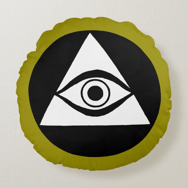 Symbol: All Seeing Eye Round Cushion (Front)
