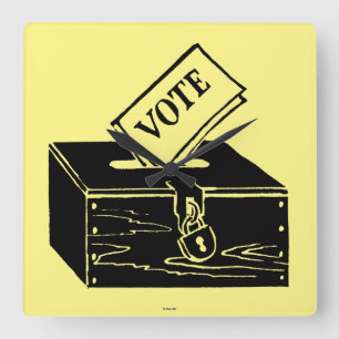 Symbol: Ballot Box Square Wall Clock