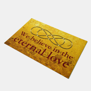 Symbol double Infinity - antique gold + backgr. Doormat