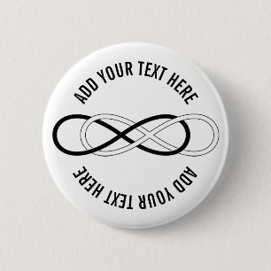 Symbol double Infinity - Black & White 6 Cm Round Badge