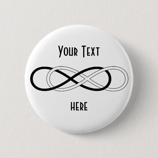 Symbol double Infinity - Black & White 6 Cm Round Badge (Front)