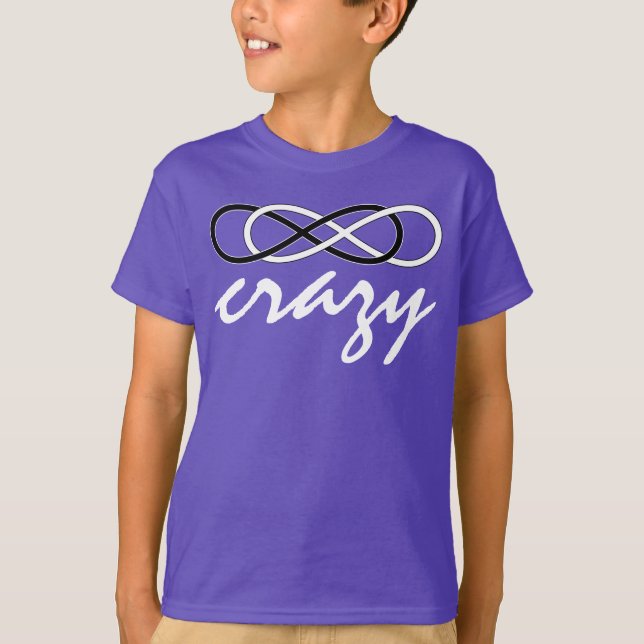 Symbol double Infinity - Black & White + crazy T-Shirt (Front)