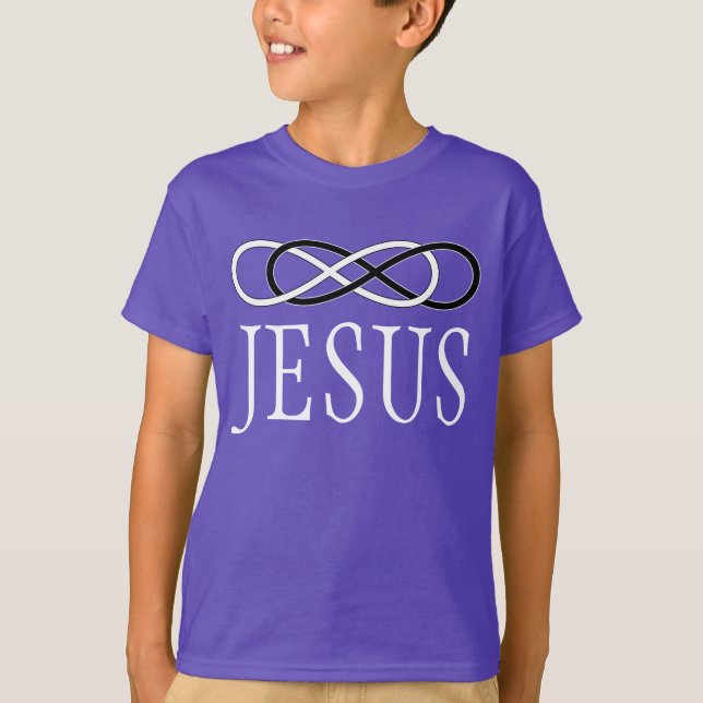 Symbol double Infinity - Black & White + JESUS T-Shirt (Front)