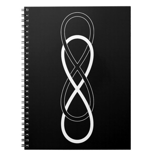 Symbol double Infinity - Black & White Spiral Notebook (Front)