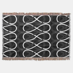 Symbol double Infinity - Black & White Throw Blanket