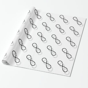 Symbol double Infinity - Black & White Wrapping Paper