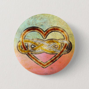 Symbol double Infinity Heart BiColor 6 Cm Round Badge