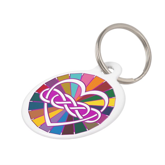 Symbol double Infinity Heart colourful shine Pet Tag (Side)