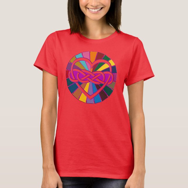 Symbol double Infinity Heart colourful shine T-Shirt (Front)
