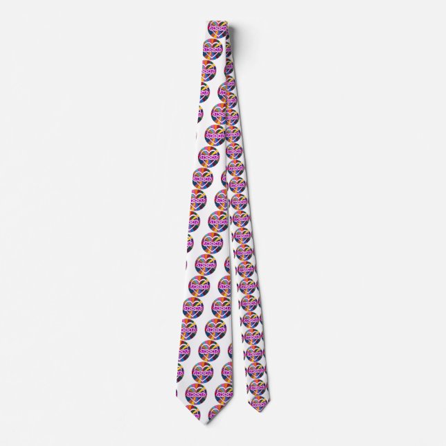 Symbol double Infinity Heart colourful shine Tie (Front)