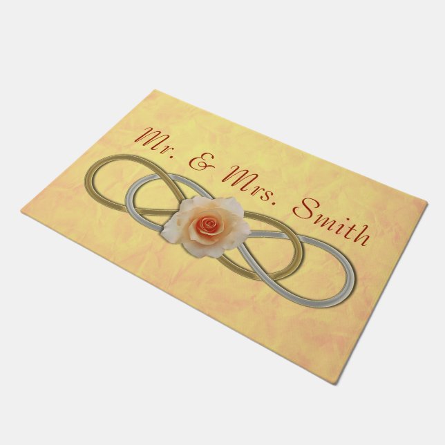 Symbol Double Infinity - Rose gold silver Doormat (Angled)