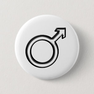 Symbol for Male 6 Cm Round Badge