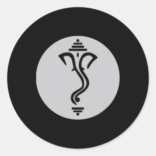 Symbol Ganesha Meditation Spiritual India Yoga Classic Round Sticker