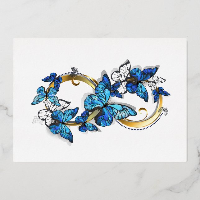 Symbol Infinity of Blue Morpho Butterflies (Front)