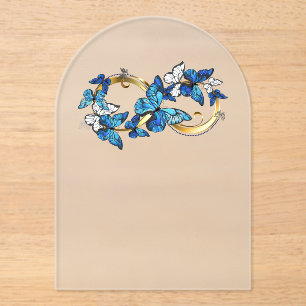 Symbol Infinity of Blue Morpho Butterflies Acrylic Invitations