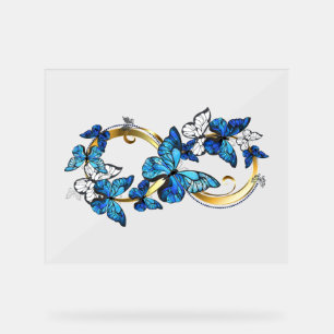 Symbol Infinity of Blue Morpho Butterflies Acrylic Sign