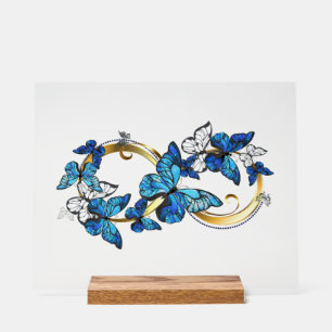 Symbol Infinity of Blue Morpho Butterflies Acrylic Sign