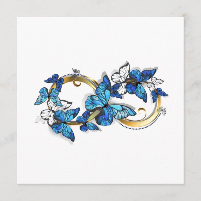 Symbol Infinity of Blue Morpho Butterflies Advice Card (Front)