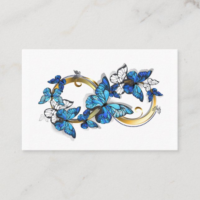 Symbol Infinity of Blue Morpho Butterflies Appointment Card (Front)