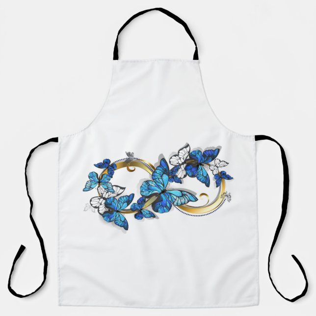 Symbol Infinity of Blue Morpho Butterflies Apron (Front)