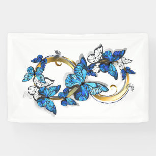 Symbol Infinity of Blue Morpho Butterflies Banner