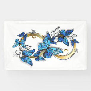 Symbol Infinity of Blue Morpho Butterflies Banner