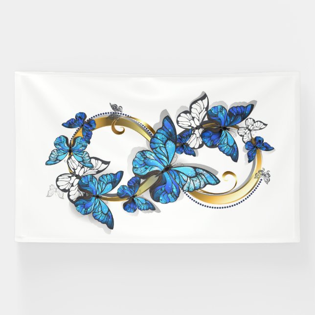 Symbol Infinity of Blue Morpho Butterflies Banner (Horizontal)