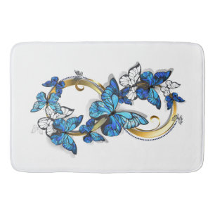 Symbol Infinity of Blue Morpho Butterflies Bath Mat