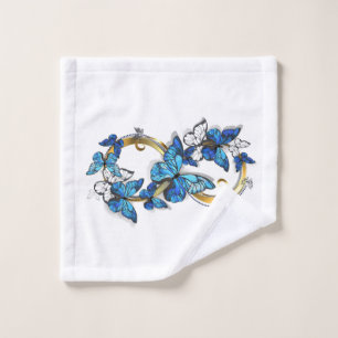 Symbol Infinity of Blue Morpho Butterflies Bath Towel Set