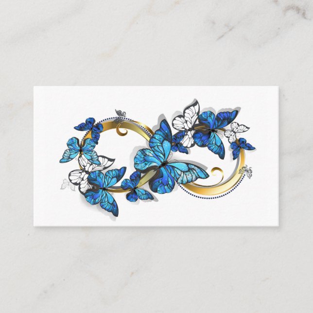 Symbol Infinity of Blue Morpho Butterflies Calling Card (Front)