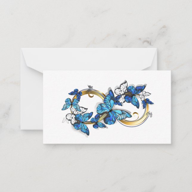 Symbol Infinity of Blue Morpho Butterflies Card (Front)