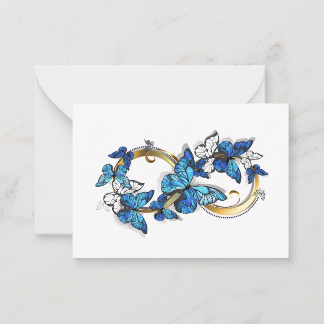 Symbol Infinity of Blue Morpho Butterflies Card (Front)
