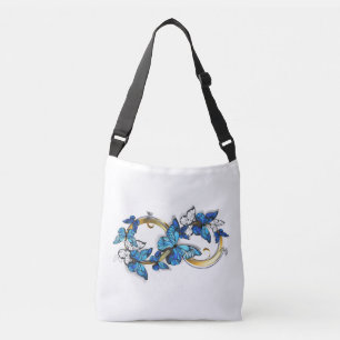 Symbol Infinity of Blue Morpho Butterflies Crossbody Bag